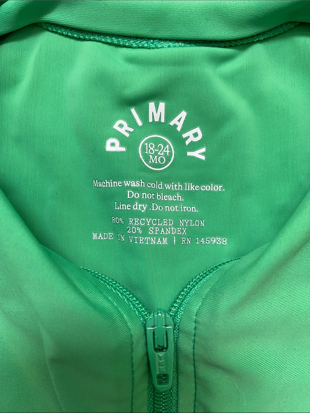 Primary Kids Long Sleeve Swim Rashguard - Bright Green - Picture 2 of 3